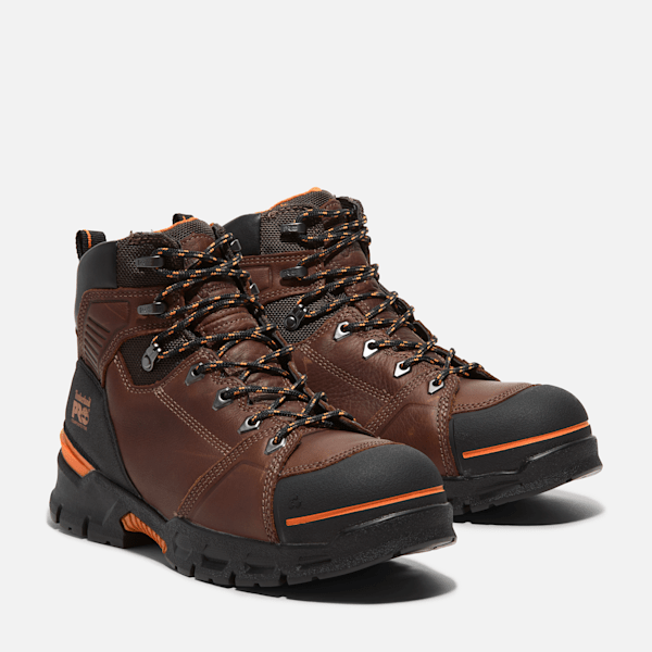 Men's Timberland® Endurance EV Composite Toe Work Boot / Teak Brown/Orange