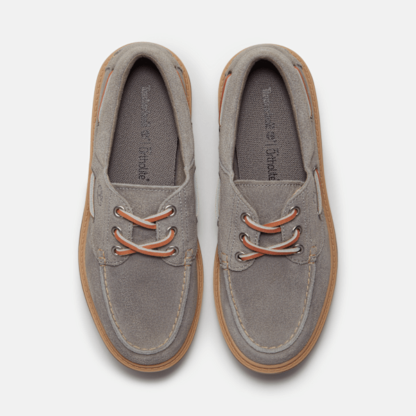 Women's Stone Street Platform Boat Shoe / Medium Grey Suede