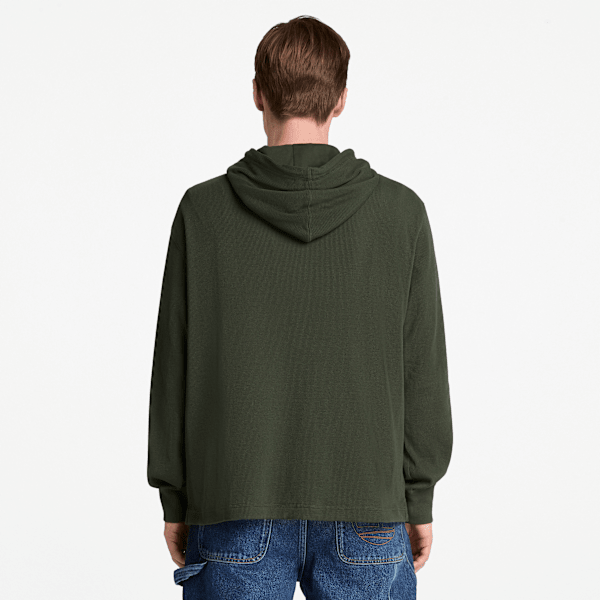Men's Wharf River Waffle Hoodie / Dark Green