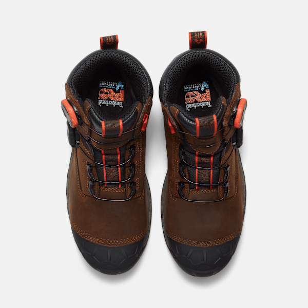 Men's Timberland PRO® Boondock Ultralight 6" Composite-Toe Work Boot with BOA® Fit System / Brown Full-Grain/Orange