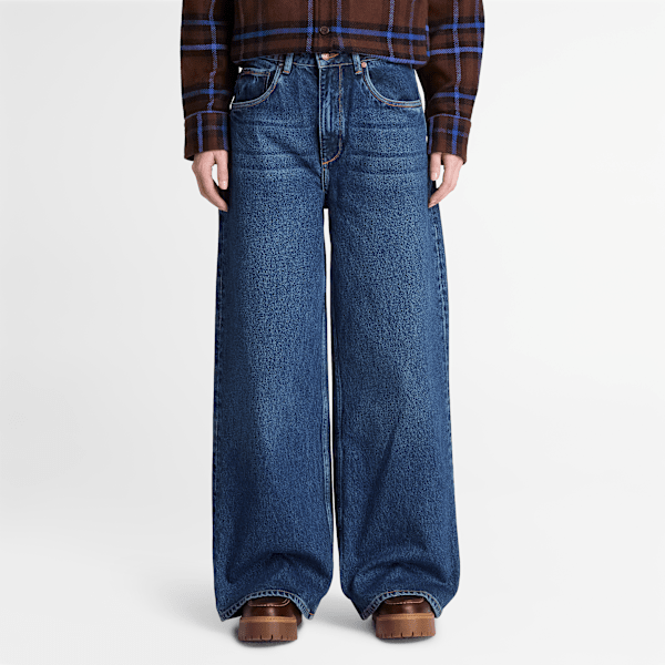 Women's Wide Leg Denim Pant / Harbour Blue Wash Reverse