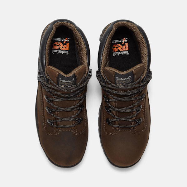 Men's Timberland PRO® Euro Hiker XT Alloy-Toe Waterproof Mid Boot / Brown Full-Grain