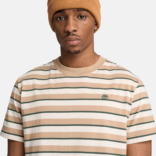 Men's Stripe Short-Sleeve T-Shirt / Earth Brown