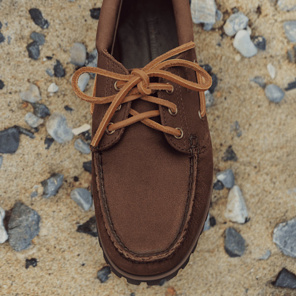 Women's Timberland® Authentic 3-Eye Boat Shoe / Dark Brown Nubuck