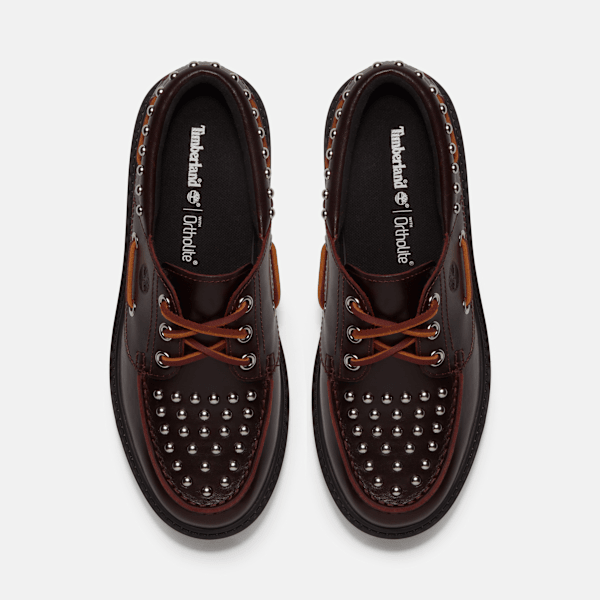 Women's Stone Street Platform Boat Shoe / Burgundy Full-Grain