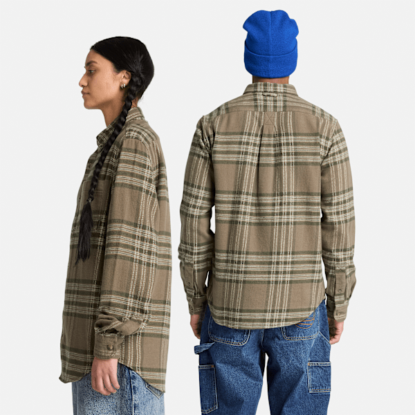 Indigo Check Regular Shirt / Dark Olive
