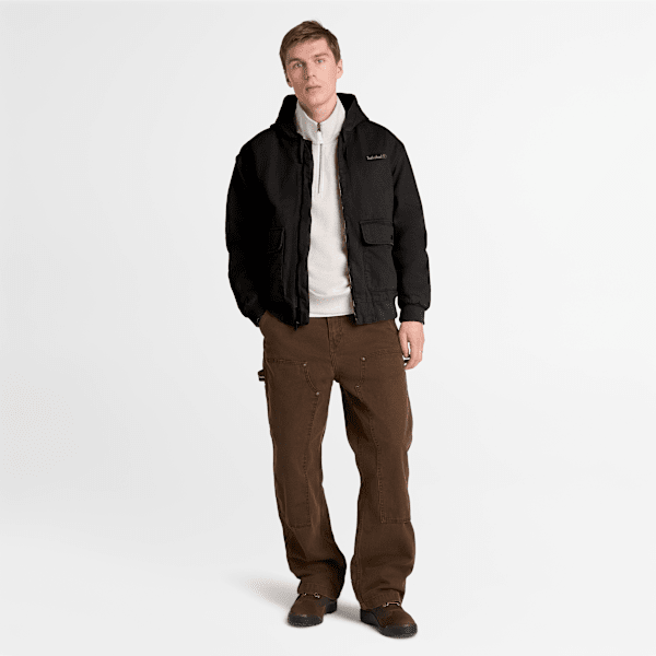 Men's Insulated Canvas Bomber / Black